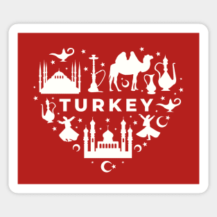 Turkish Icons in a Heart Shape // Turkey Pride Sticker